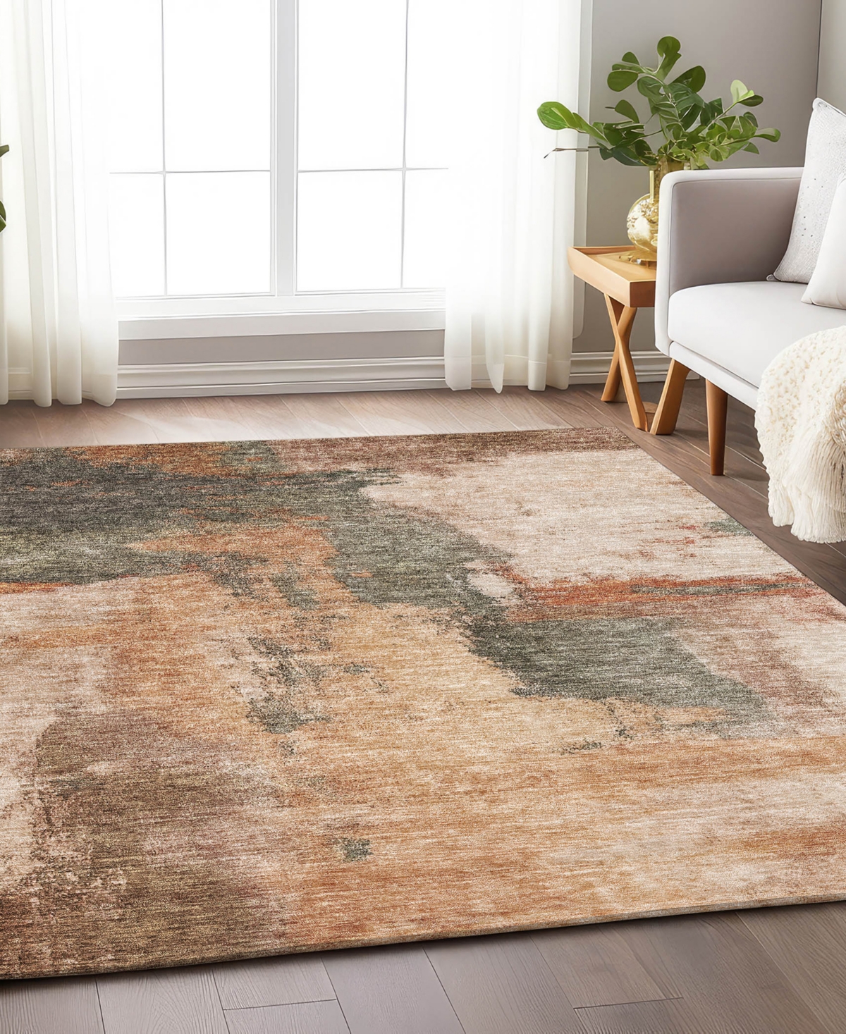 Addison Chantille Mahine Washable Acn1068 2'6"x3'10" Area Rug In Terracotta