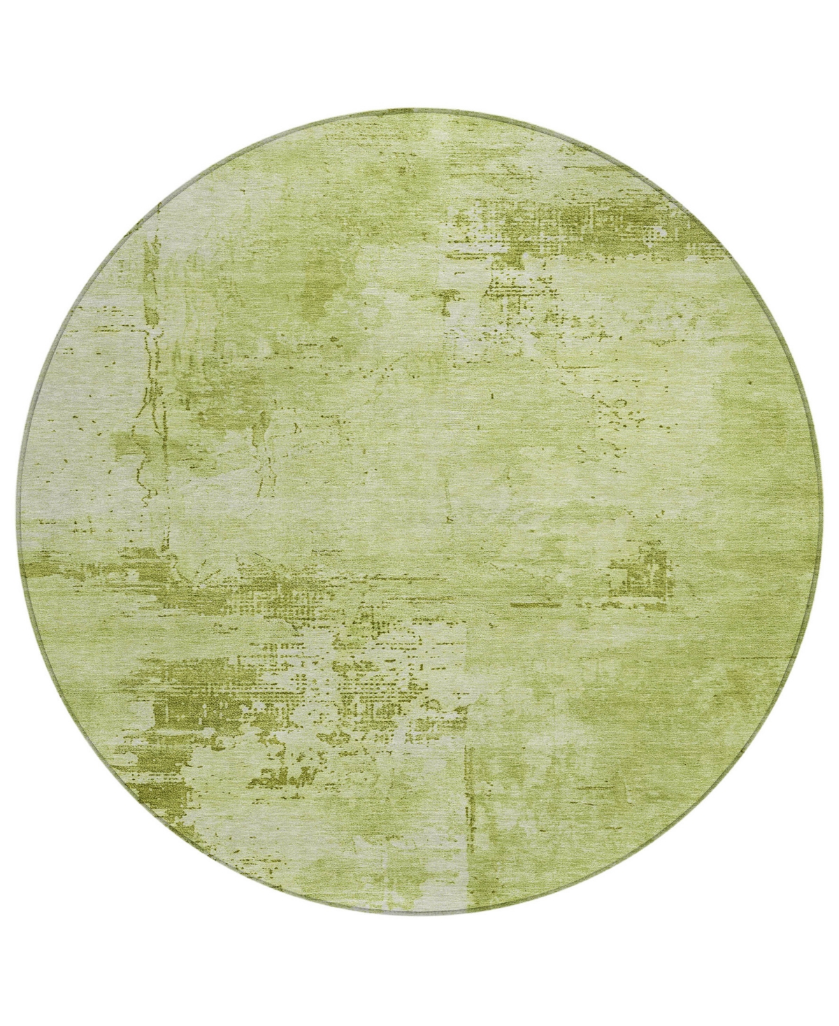 Addison Chantille Mahine Washable Acn1062 8'x8' Round Area Rug In Lime