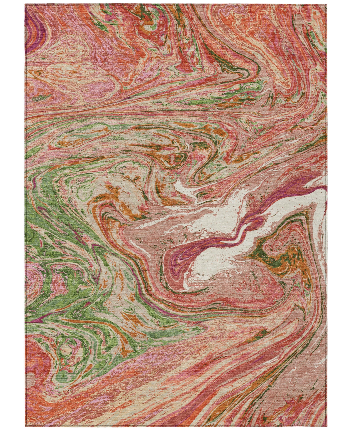 Addison Chantille Mahine Washable Acn1061 5'x7'6" Area Rug In Coral
