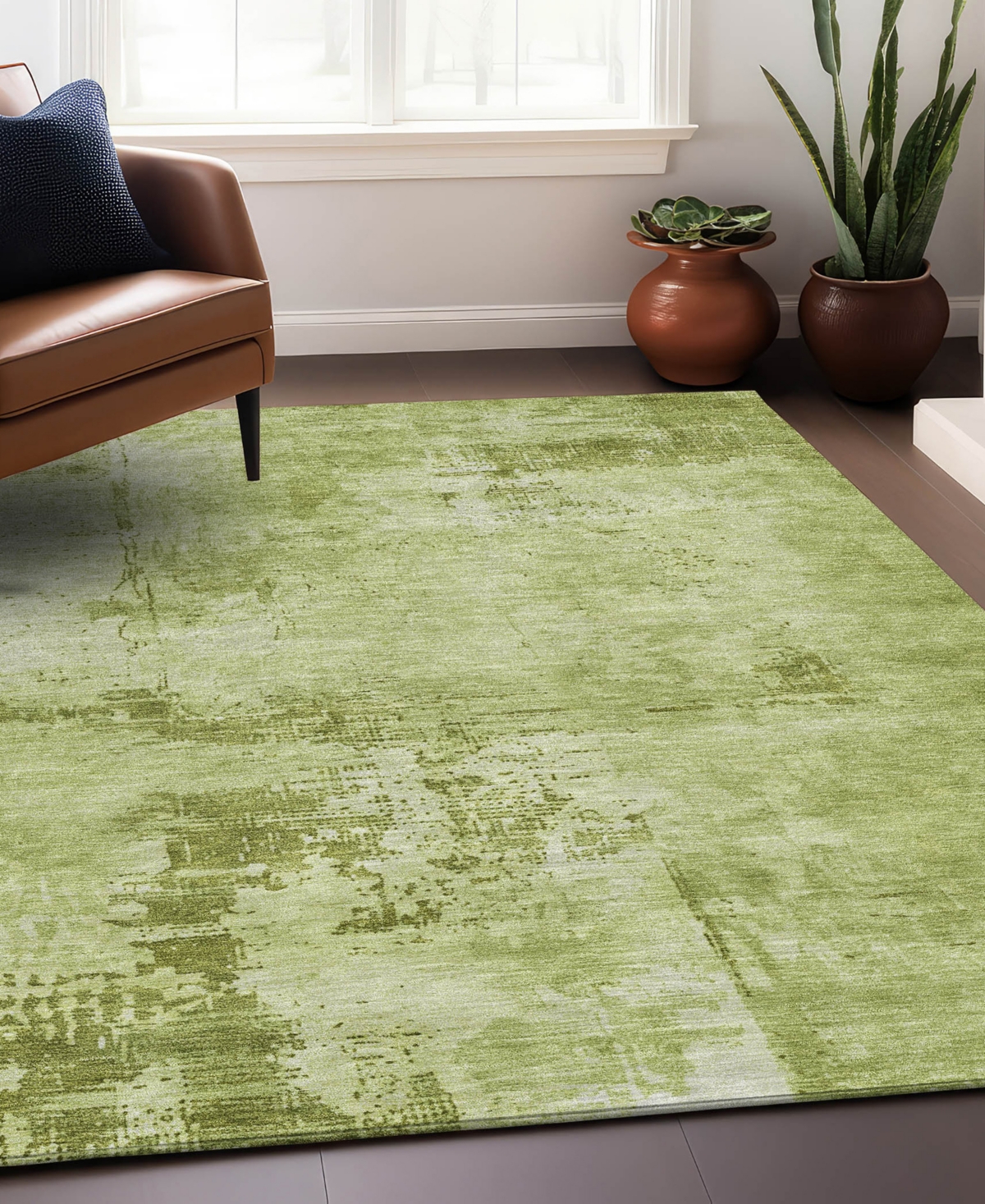 Shop Addison Chantille Machine Washable Acn1062 2'6"x3'10" Area Rug In Lime