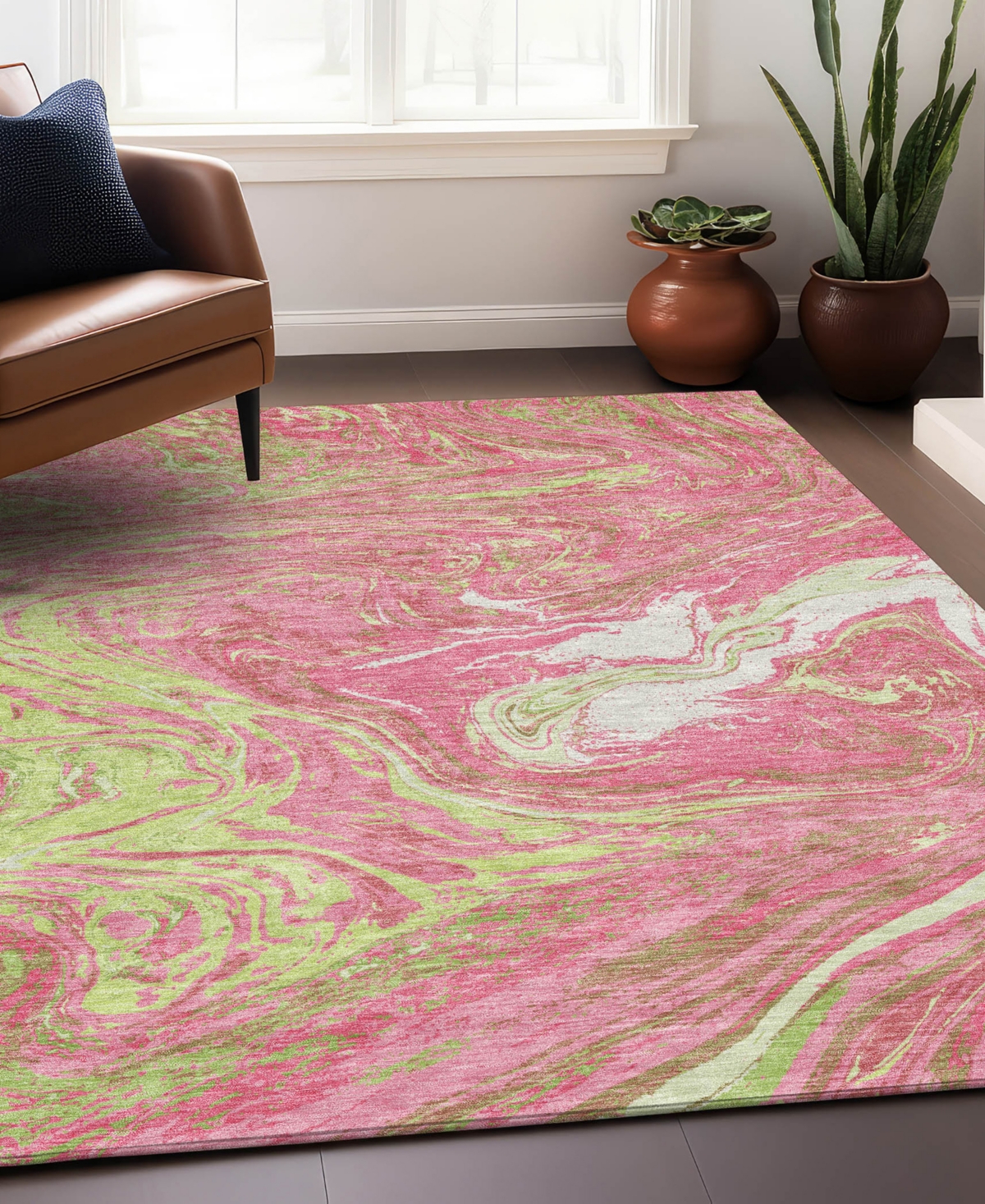 Addison Chantille Mahine Washable Acn1061 2'6"x3'10" Area Rug In Pink