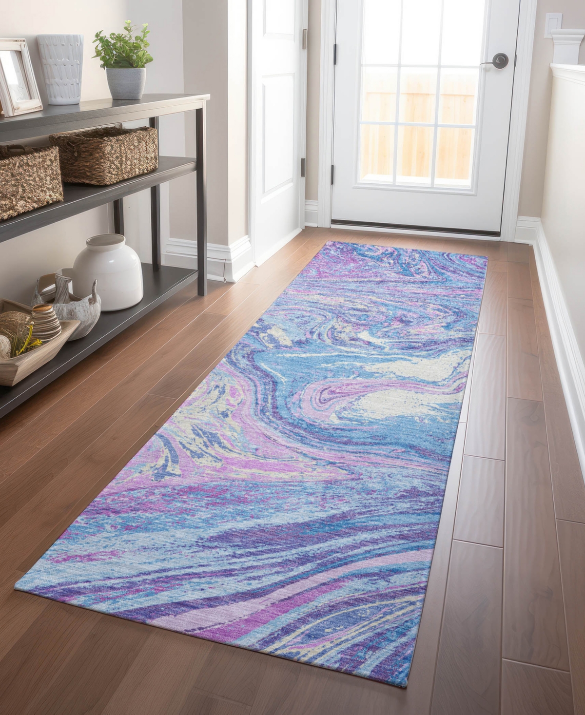 Addison Chantille Mahine Washable Acn1061 2'3"x7'6" Runner Area Rug In Mist