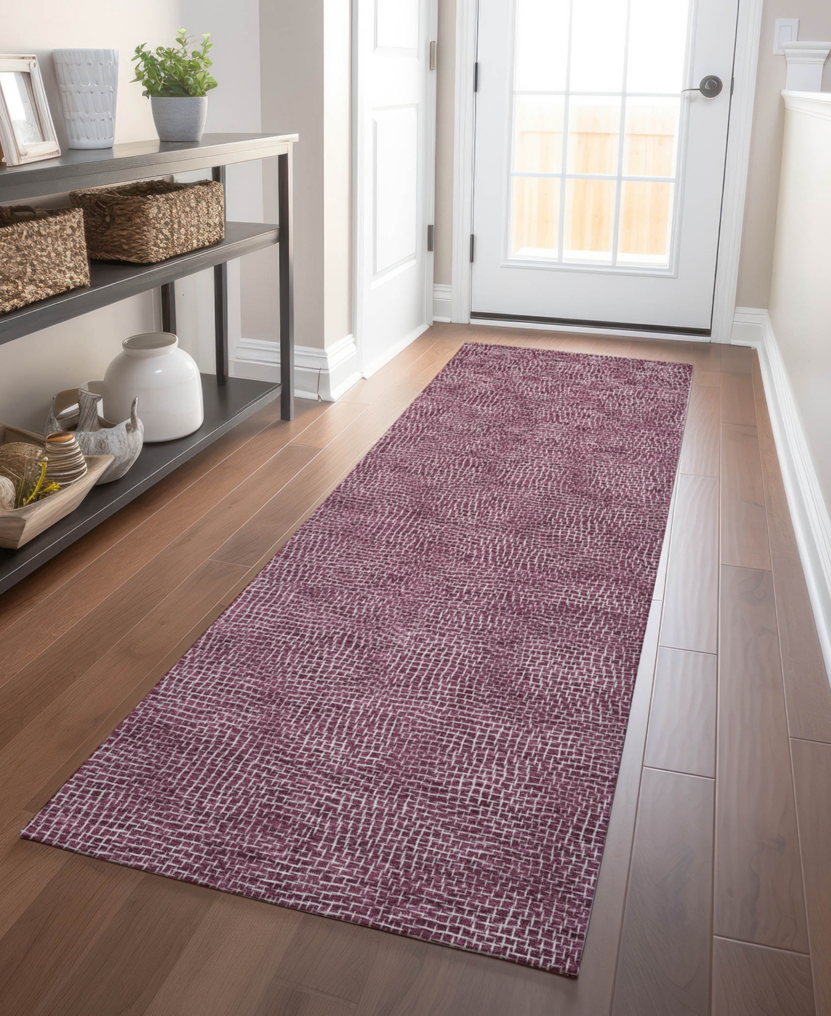 Addison Chantille Mahine Washable Acn1057 2'3"x7'6" Runner Area Rug In Eggplant