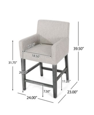 26'' Upholstered Counter Height Stool with Wood Legs, 1-Pack for Kitchen or Home Bar