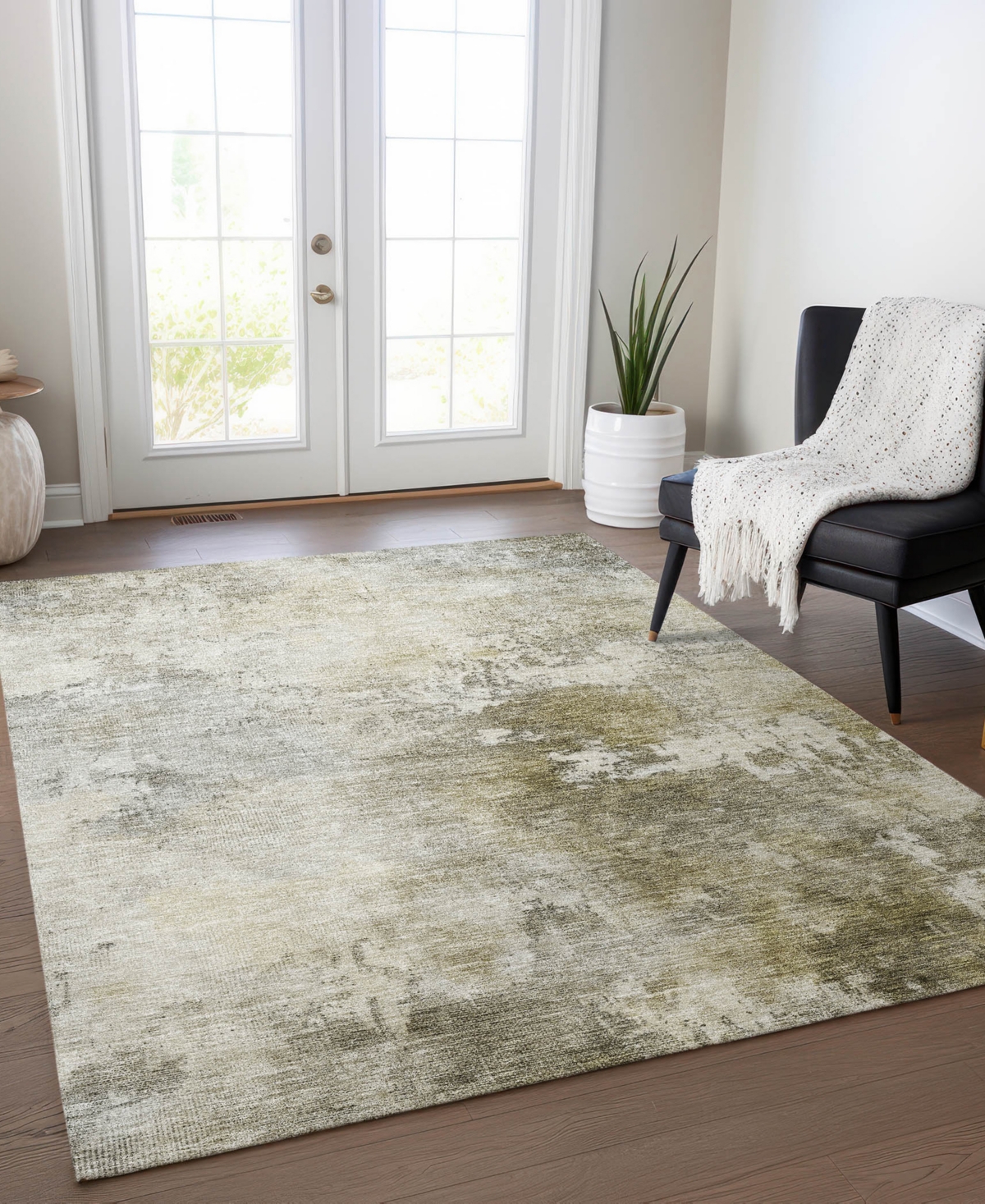 Addison Chantille Machine Washable Acn1158 9'x12' Area Rug In Wheat