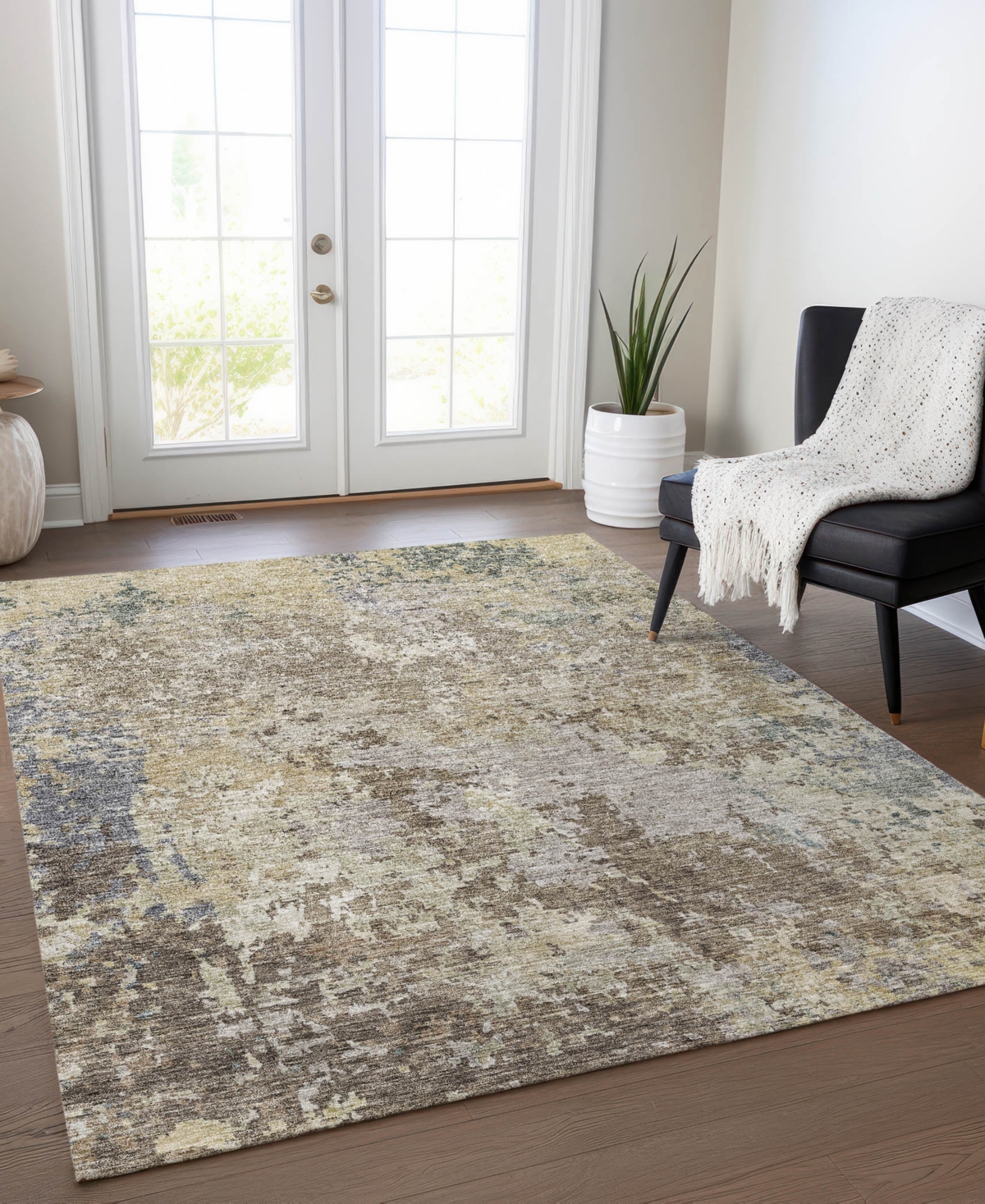 Addison Chantille Machine Washable Acn1162 8'x10' Area Rug In Beige
