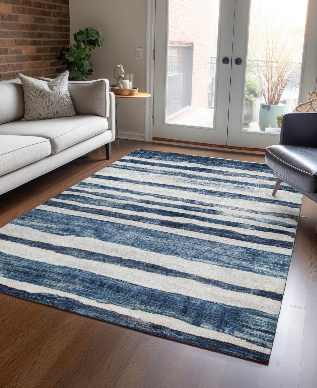 Shop Addison Chantille Machine Washable Acn1191 5'x7'6" Area Rug In Denim