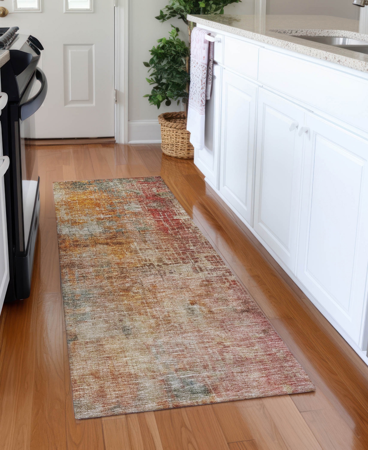 Addison Chantille Machine Washable Acn1213 2'3"x7'6" Runner Area Rug In Tan