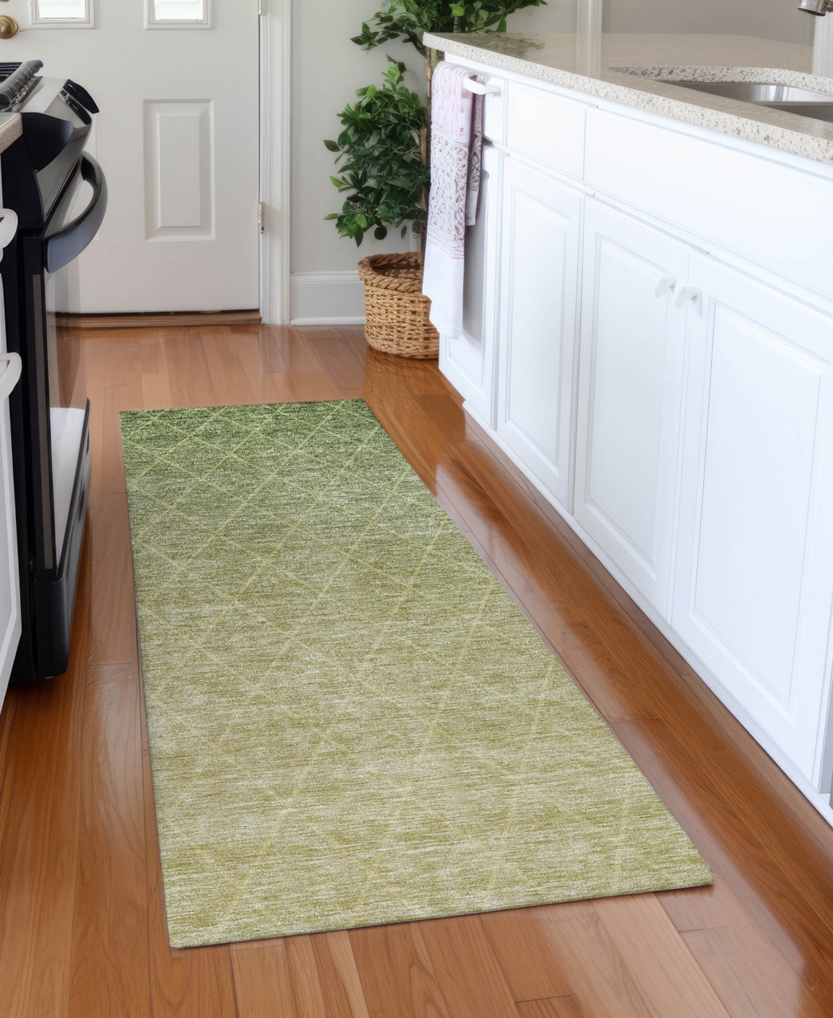 Addison Chantille Machine Washable Acn1175 2'3"x7'6" Runner Area Rug In Grass