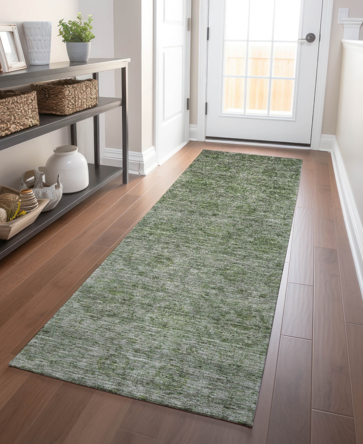 Addison Chantille Machine Washable Acn1170 2'3"x7'6" Runner Area Rug In Olive