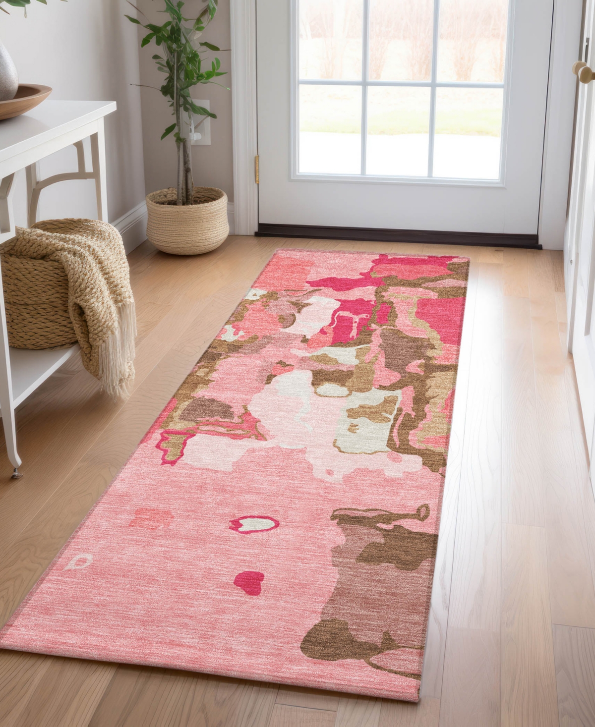 Addison Chantille Mahine Washable Acn1028 2'3"x7'6" Runner Area Rug In Coral