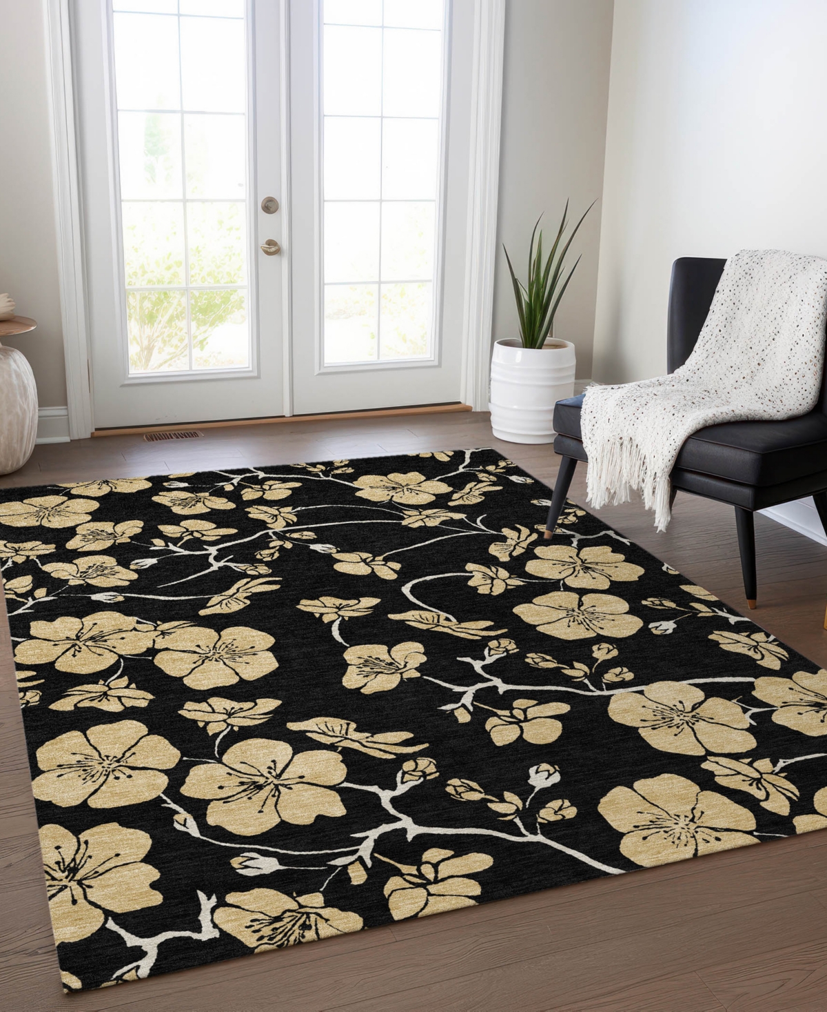 Addison Chantille Mahine Washable Acn1034 5'x7'6" Area Rug In Black