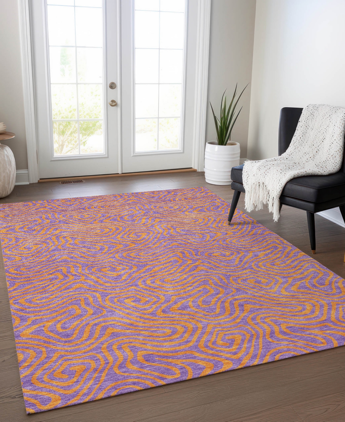 Addison Chantille Mahine Washable Acn1031 2'6"x3'10" Area Rug In Purple