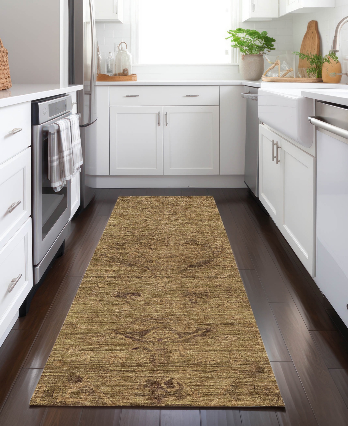 Addison Chantille Machine Washable Acn1111 2'3''x7'6'' Runner Area Rug In Brown