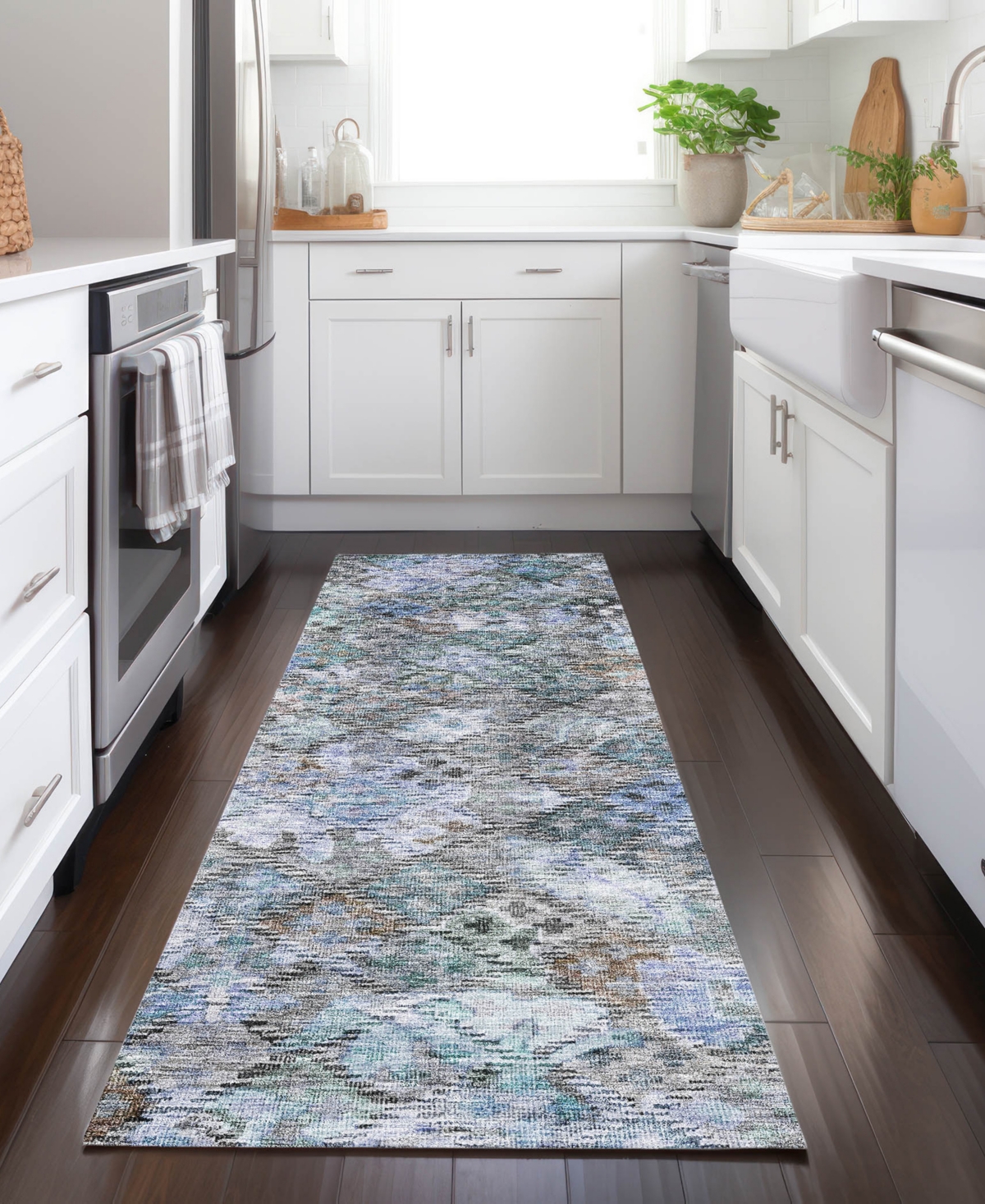 Addison Chantille Machine Washable Acn1109 2'3''x7'6'' Runner Area Rug In Blue