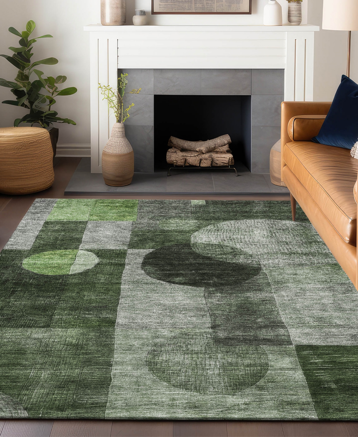 Addison Chantille Machine Washable Acn1114 2'6''x3'10'' Area Rug In Moss