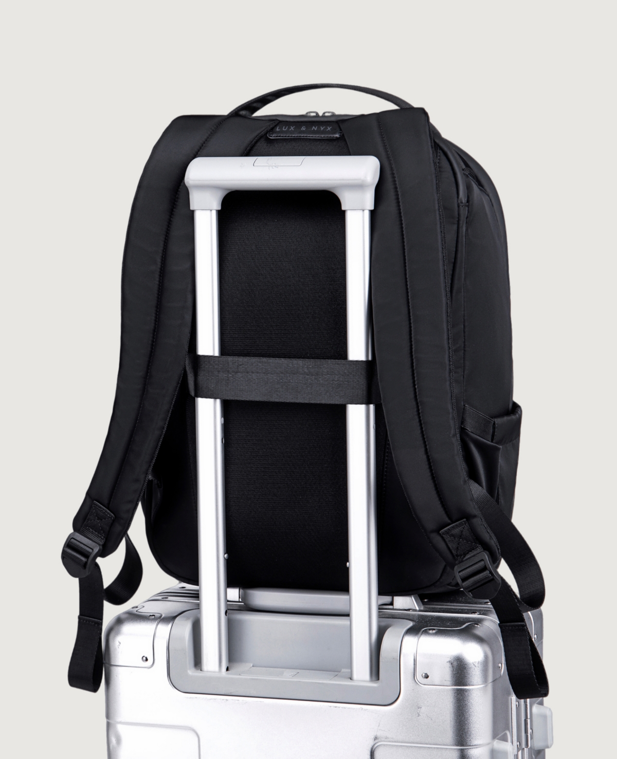 Daily Origami Backpack - 16inch Laptop Bag Black Ultra Satin Nylon Unisex Work and Travel Multi-Compartment