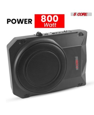 10 inch Slim Under Seat Car Audio Subwoofer 800W Active Powered Under-Seat Built in Amplifier Truck Sub Woofer in Enclosure Box + Wiring Kit & Remote Control BTUBE UNDR ST 150