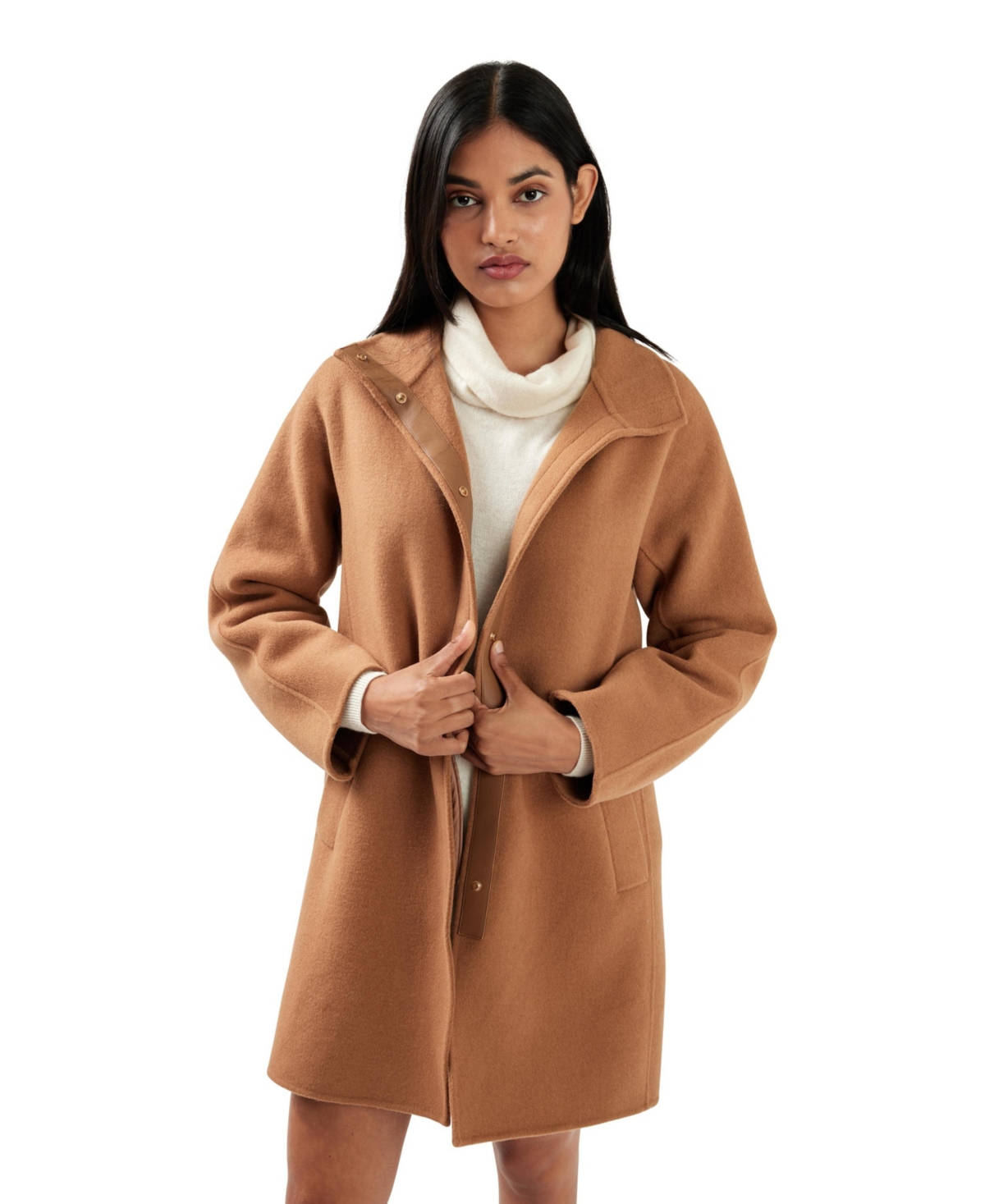 Belle & Bloom Women's Come On Over Trimmed Coat