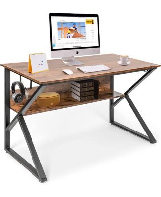 Slickblue Sturdy and Stylish Home Office Computer Desk with Built-in ...