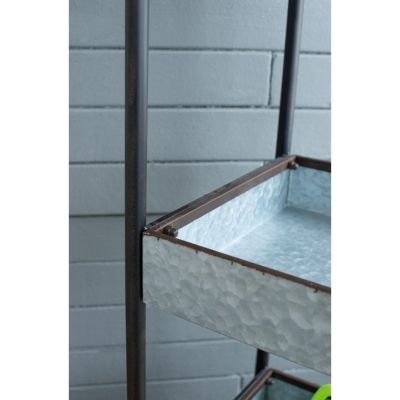 35x12.5x40" Homestead Galvanized Shelf Display 3-tier