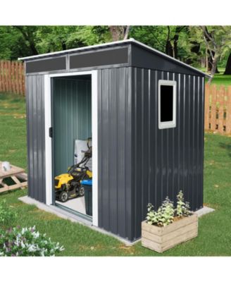 Streamdale 5ft x 6ft Outdoor Metal Shed with Window (Black/White