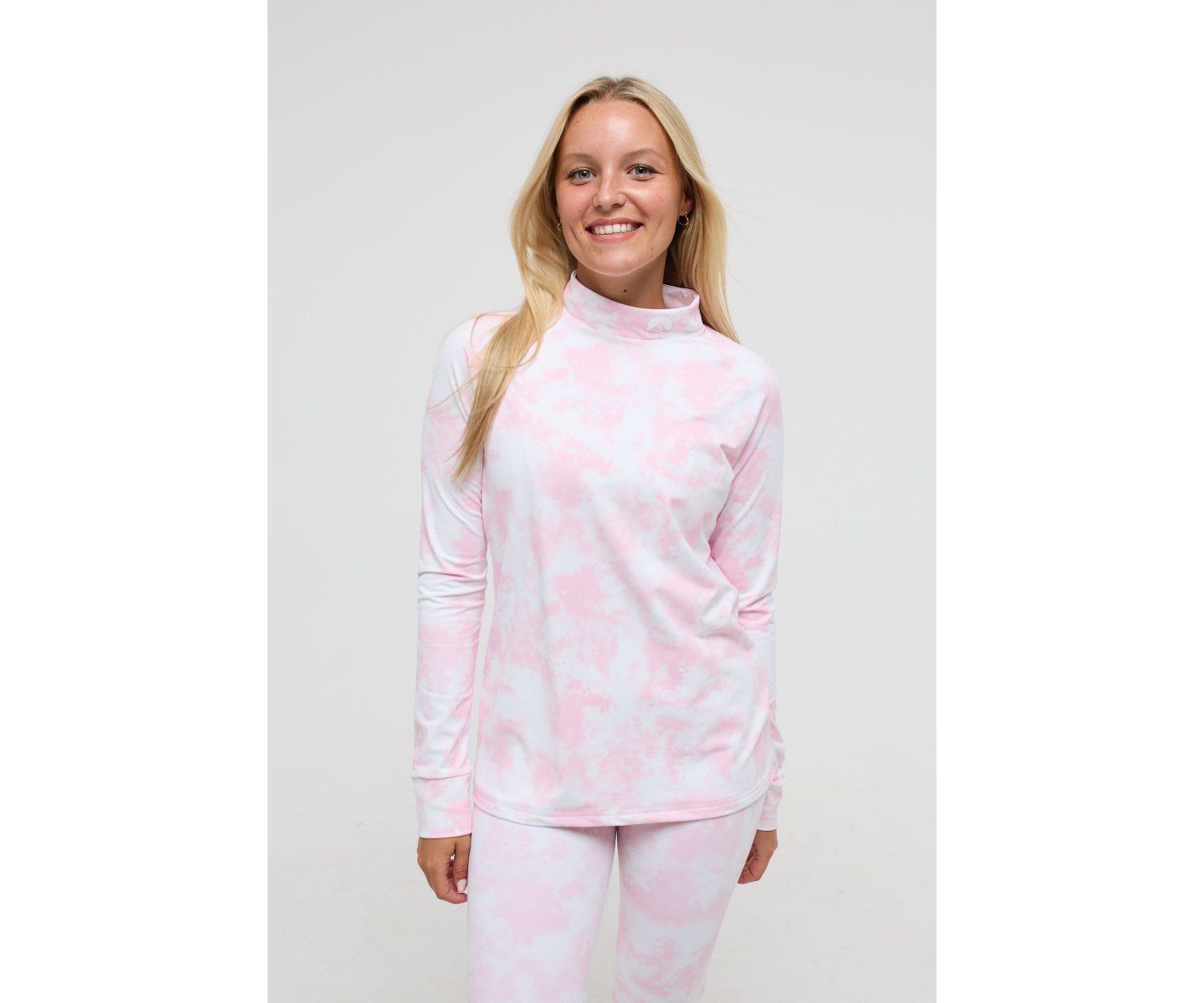 Женский топ OOSC Baselayer - Pink Signature Collection, цвет: Розовый / Белый — фото 1