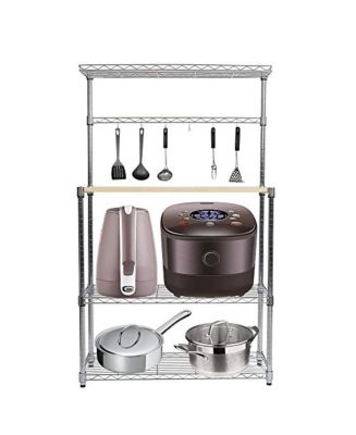 Slickblue 4 Tier Baker's Rack Microwave Shelf,Kitchen Storage Free ...