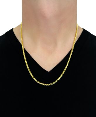 Large Rounded Box-Link 22" Chain Necklace (3.5mm) in 14k Gold