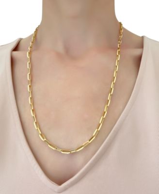 Paperclip Link 24" Chain Necklace in 14k Gold
