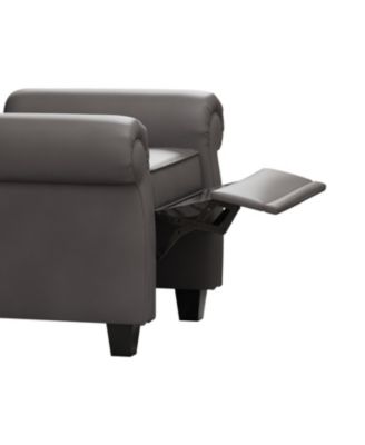 Modern Tufted Push Back Armchair Technical Leather Chair, Adjustable Single Sofa Chair with Sturdy Wood Legs for Bedroom, Living Room, Small Space(Color:GREY)