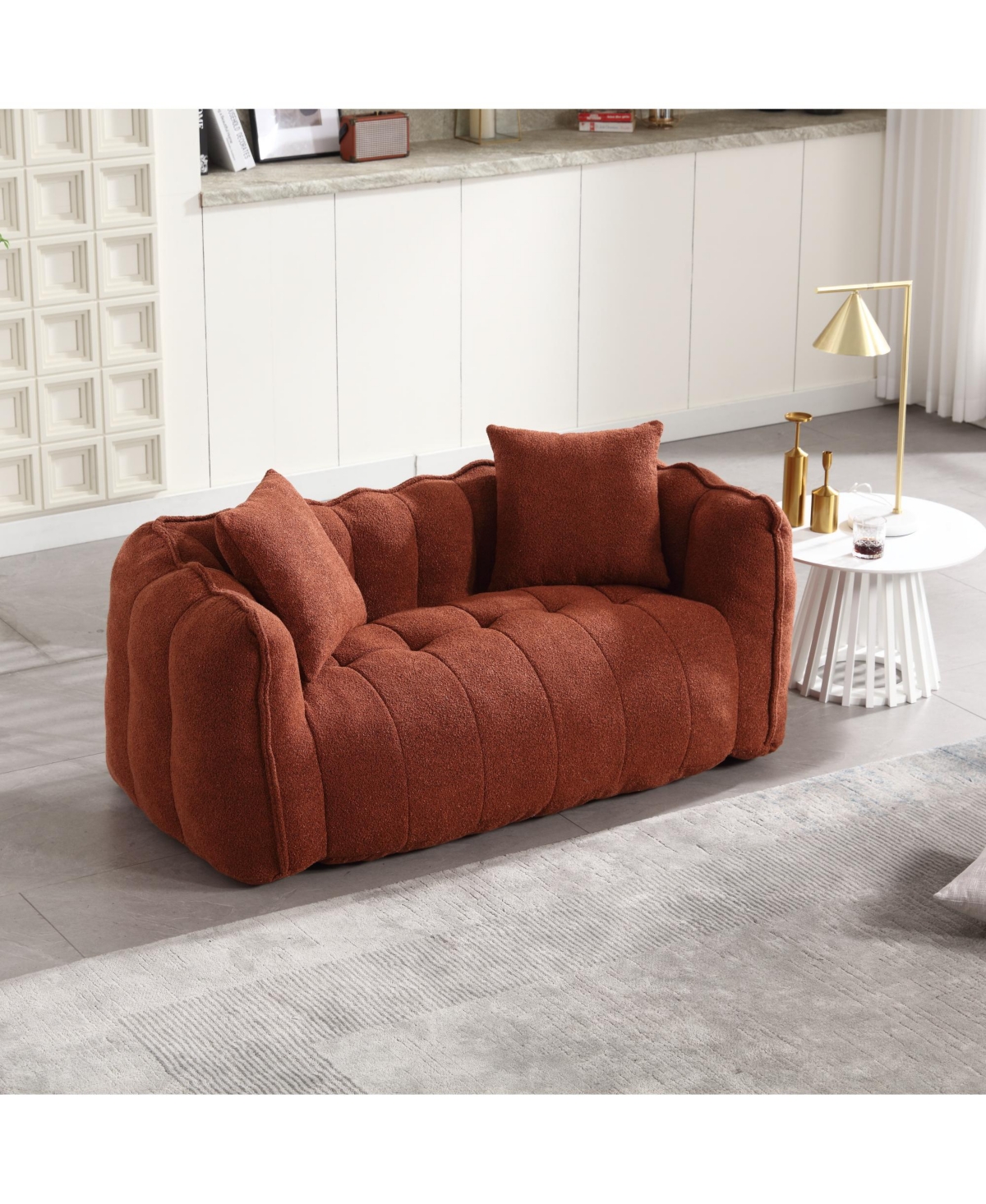 Streamdale Furniture Soft beanbag chair with high resilience foam core for two people. The comfortable square recliner sofa is ideal for family member