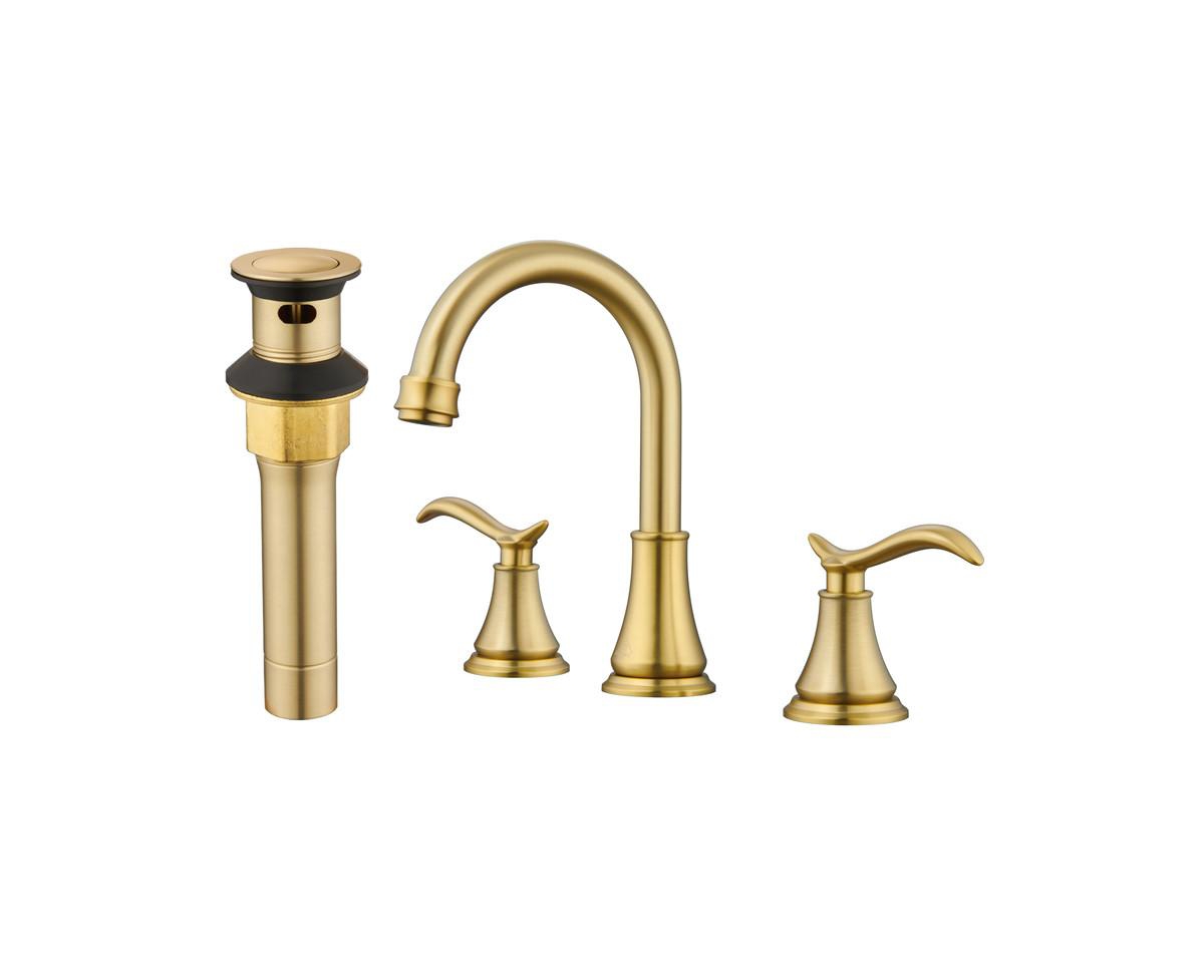 Casainc Inch Widespread 2-Handle Bathroom Sink Faucet with Drain Assembly