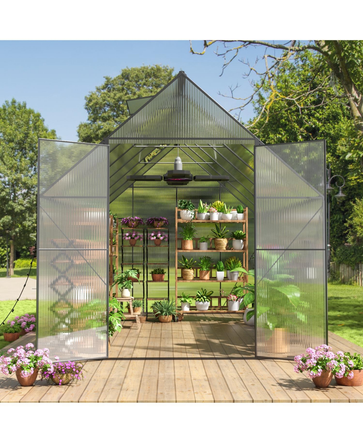 Streamdale Furniture 8x12 Ft Greenhouse for Outdoors,Heavy Duty Polycarbonate Greenhouse,Large Walk-in Greenhouse with Roof Vent,Aluminum Hot House fo