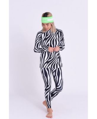 Women's Baselayer Leggings - Hotel California Zebra Print