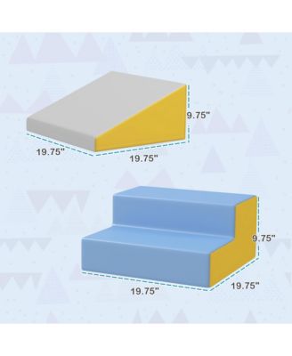 2 Piece Plush Soft Kids Playset to Climb & Crawl, Contemporary