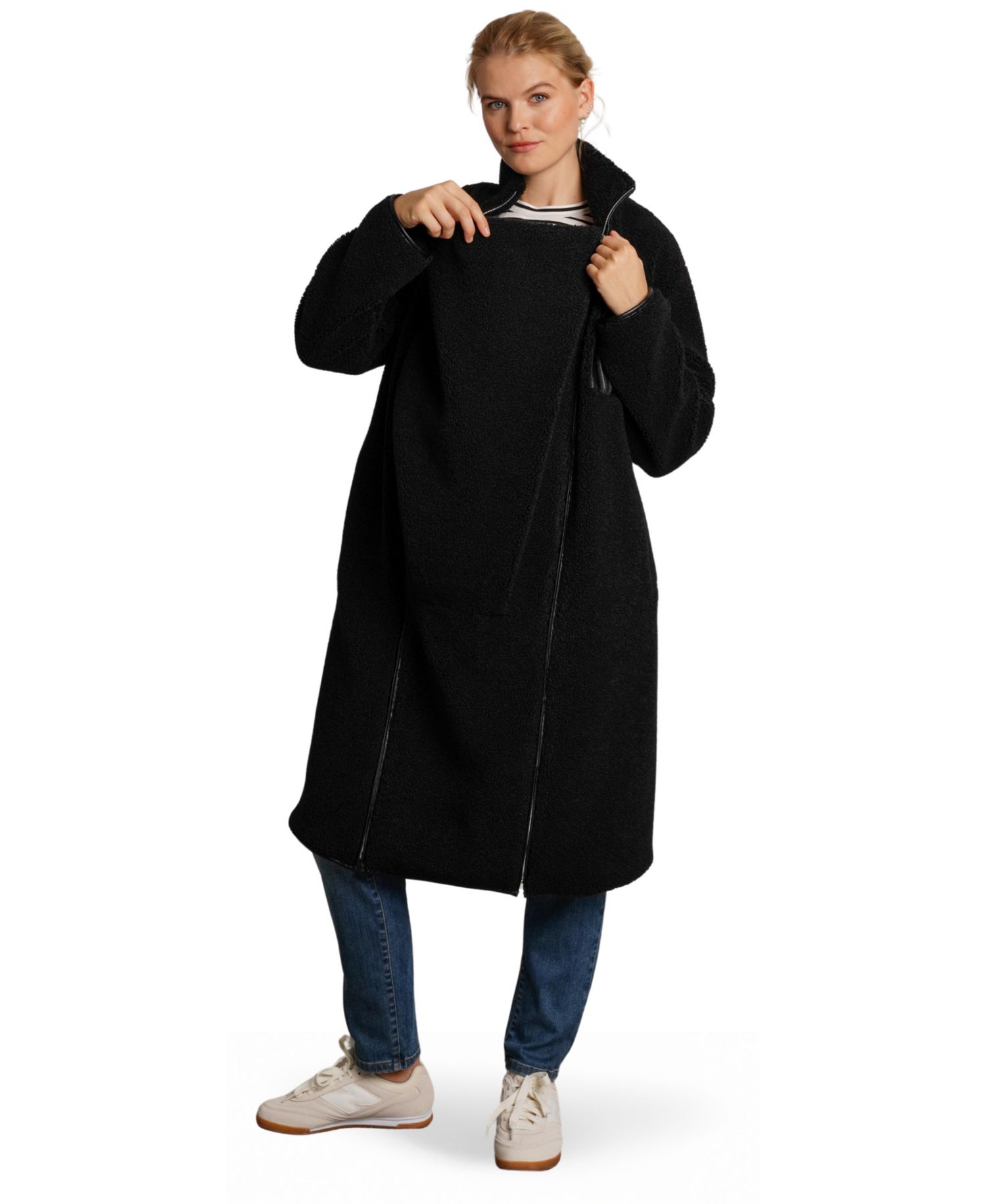 Women's Teddi Baby Wearing Long Coat
