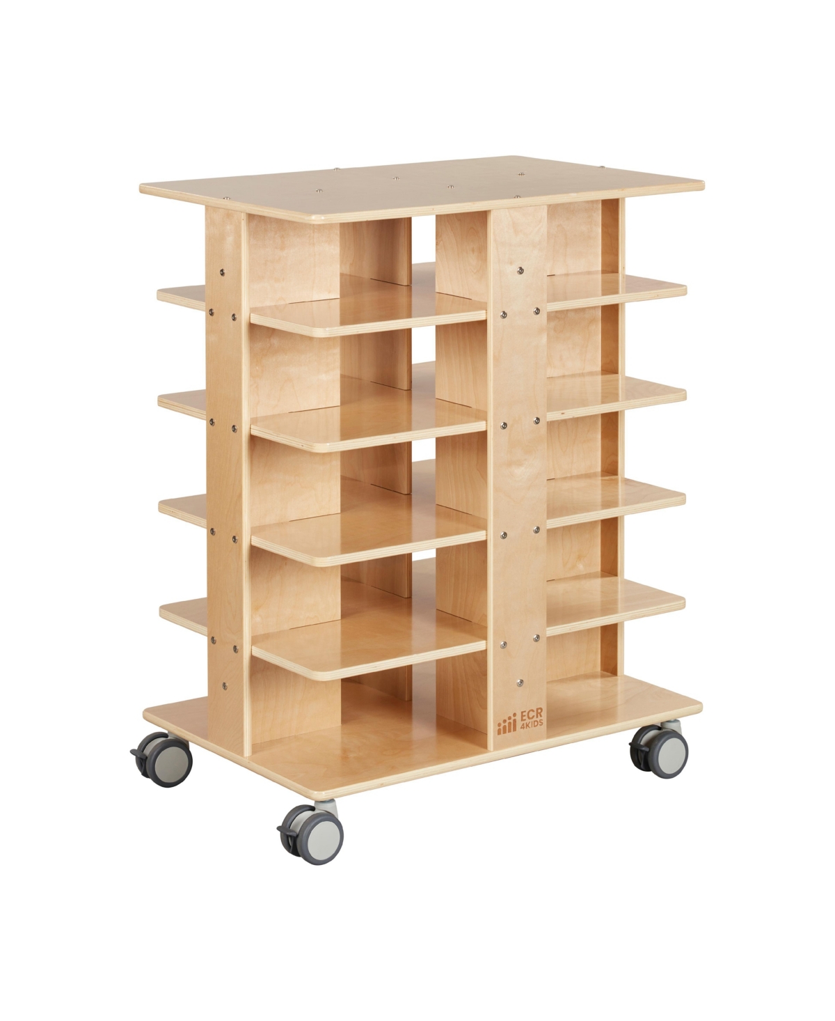 20-Compartment Mobile Storage Tower, 5x4 - White wash