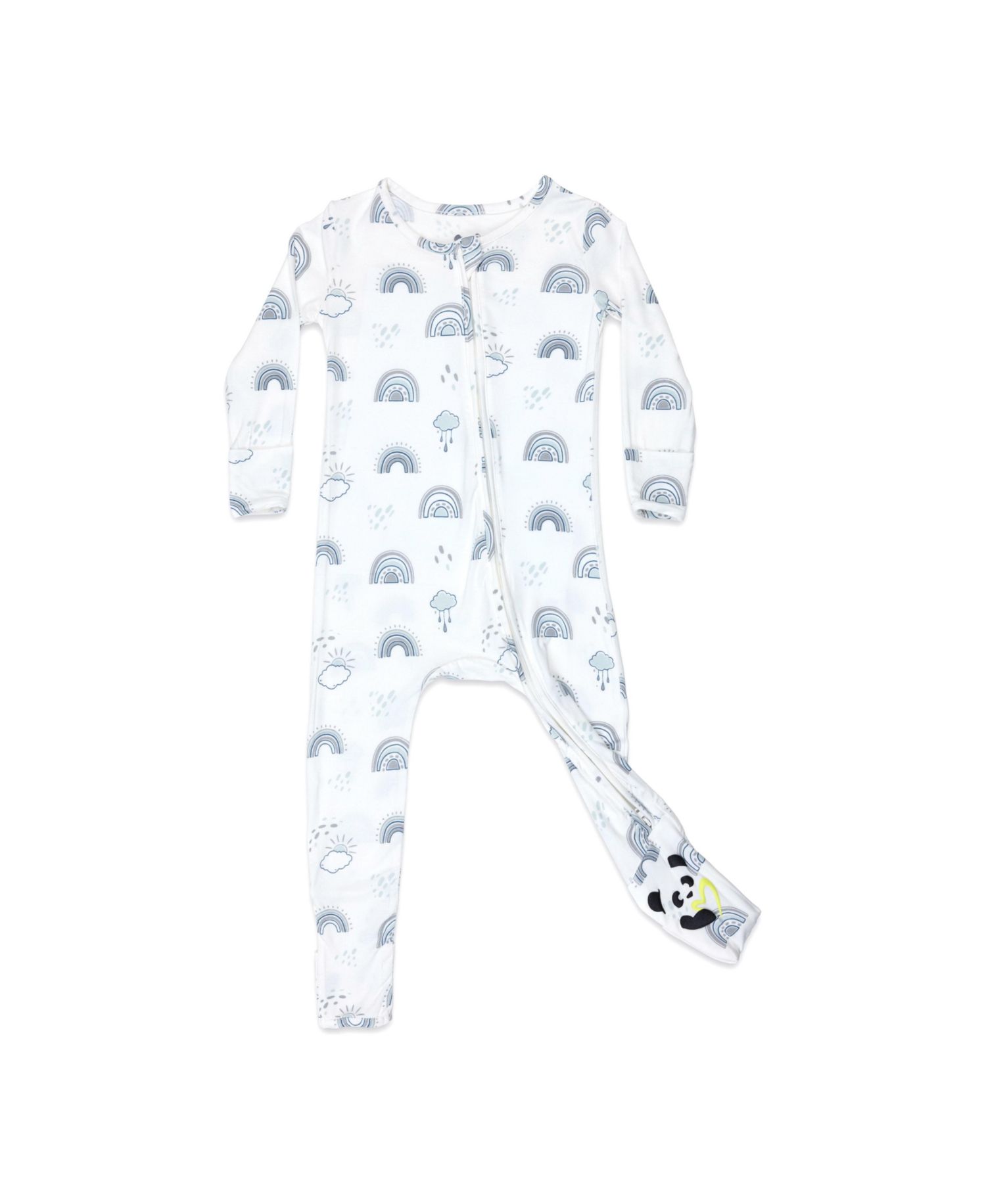 Baby Boys or Baby Girls Grey Rainbows Convertible Footie