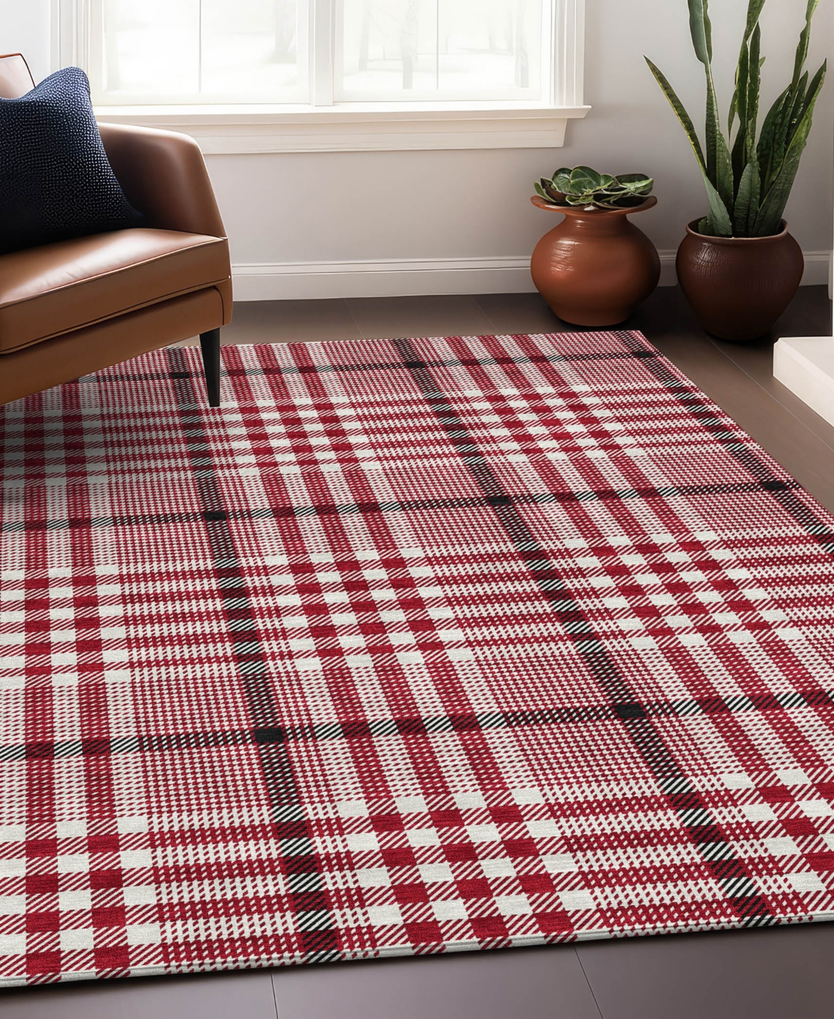Addison Chantille Mahine Washable Acn1054 9'x12' Area Rug In Red