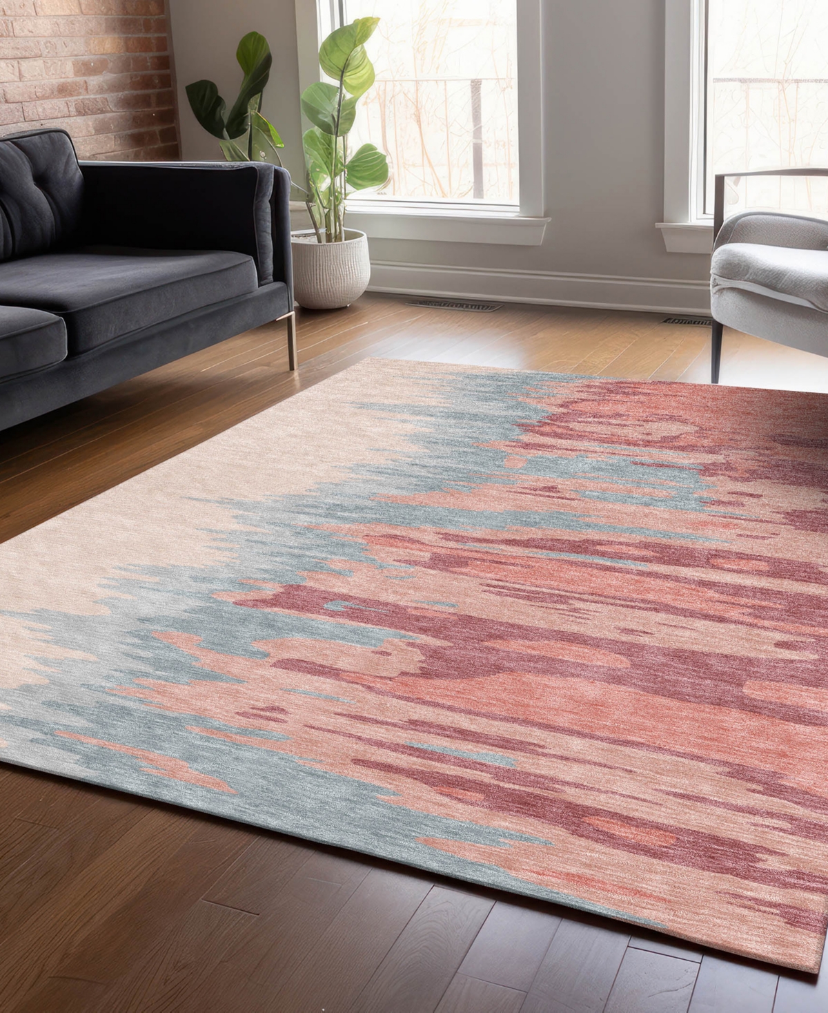 Addison Chantille Mahine Washable Acn1050 9'x12' Area Rug In Coral