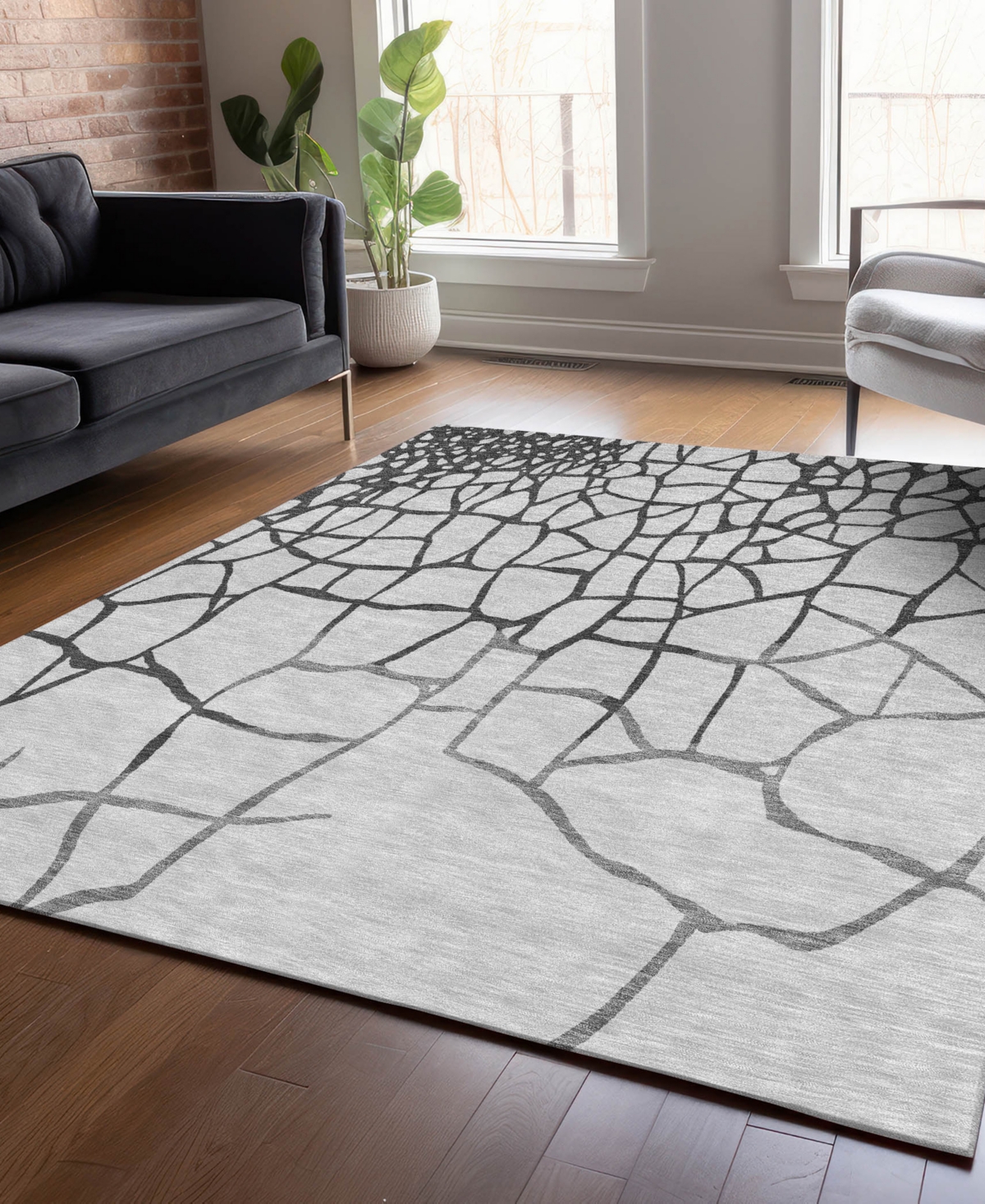 Addison Chantille Mahine Washable Acn1049 9'x12' Area Rug In Gray