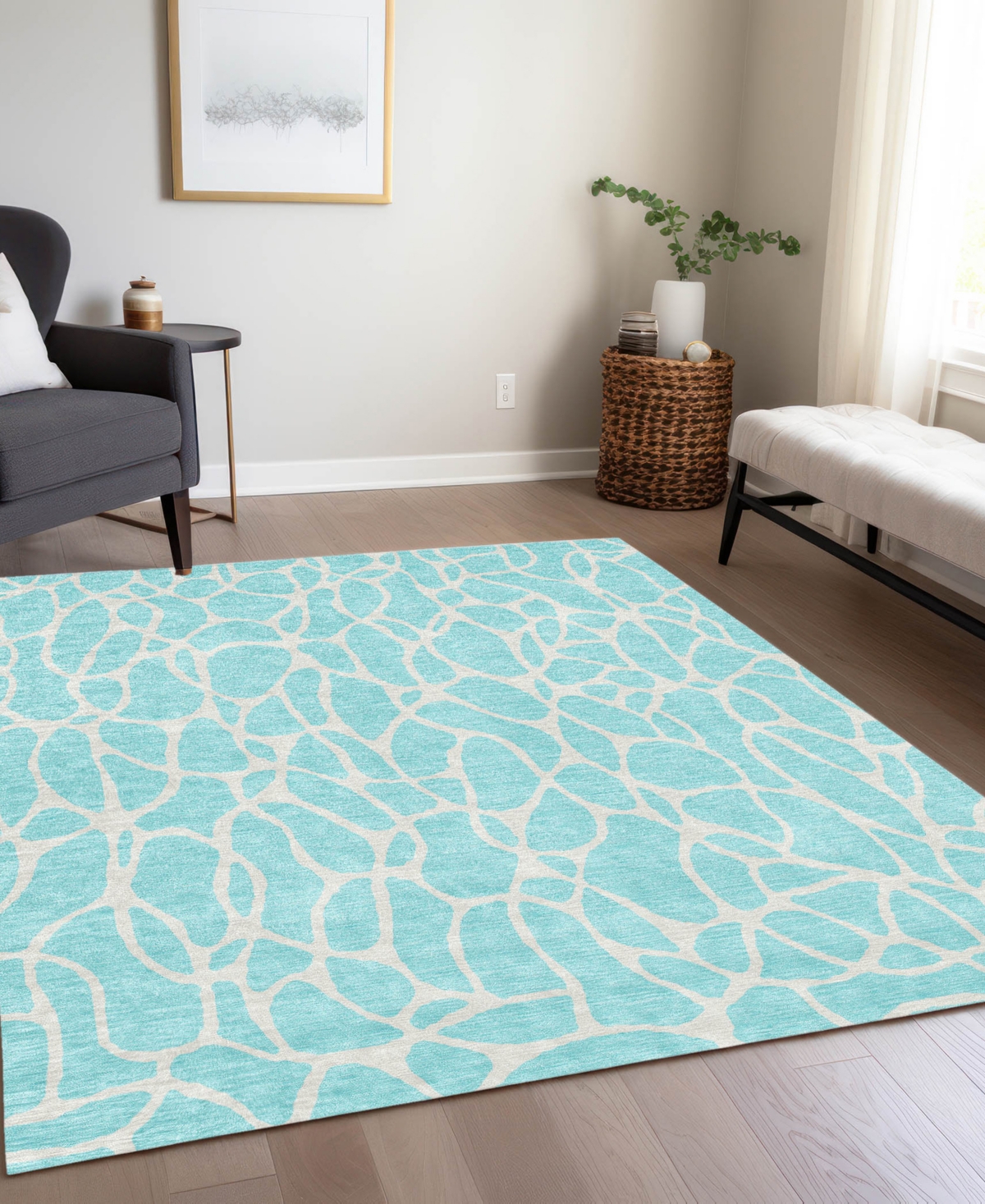 Addison Chantille Machine Washable Acn1024 10'x14' Area Rug In Aqua