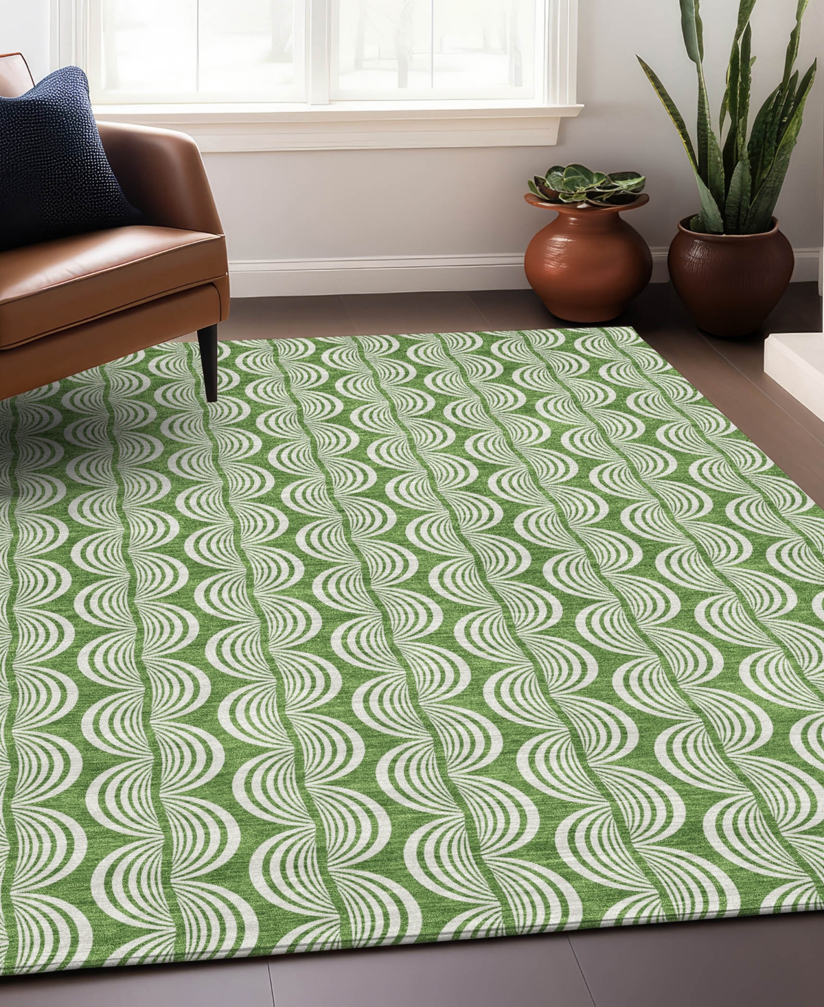 Addison Chantille Mahine Washable Acn1055 8'x10' Area Rug In Green