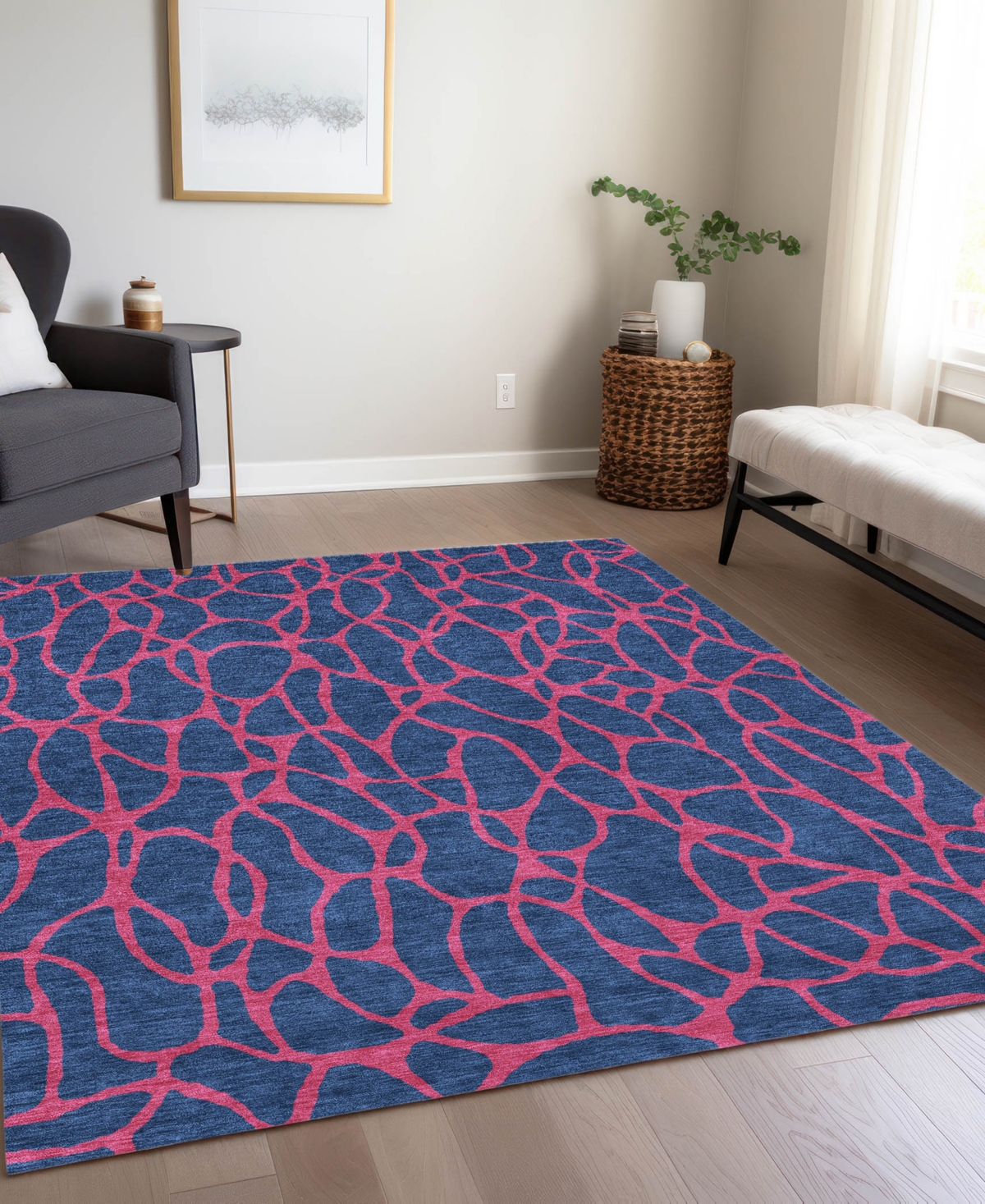 Addison Chantille Machine Washable Acn1023 5'x7'6 Area Rug In Navy