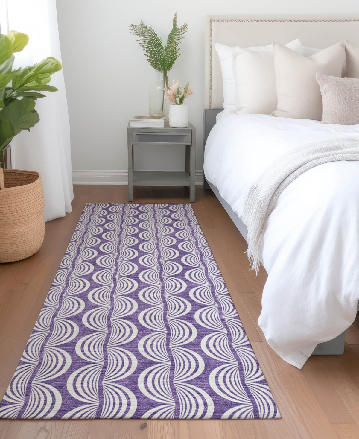 Addison Chantille Mahine Washable Acn1055 2'3"x7'6" Runner Area Rug In Purple