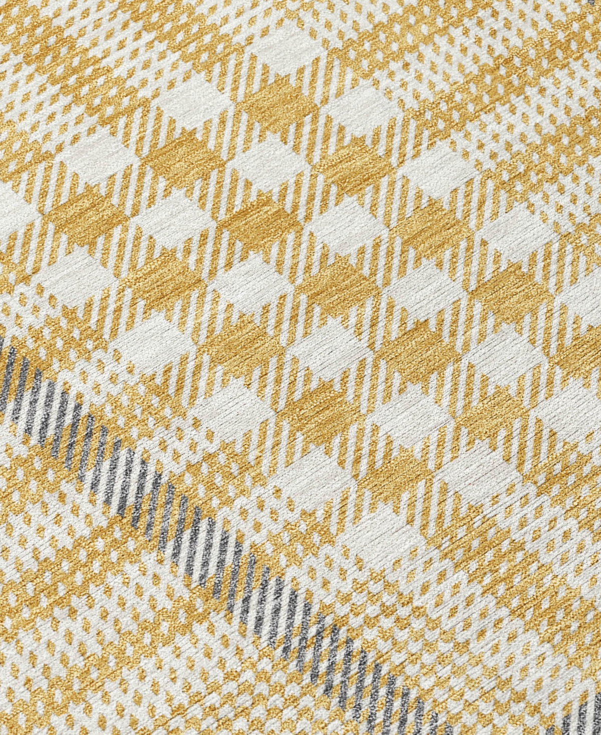 Addison Chantille Mahine Washable Acn1054 2'3"x7'6" Runner Area Rug In Gold