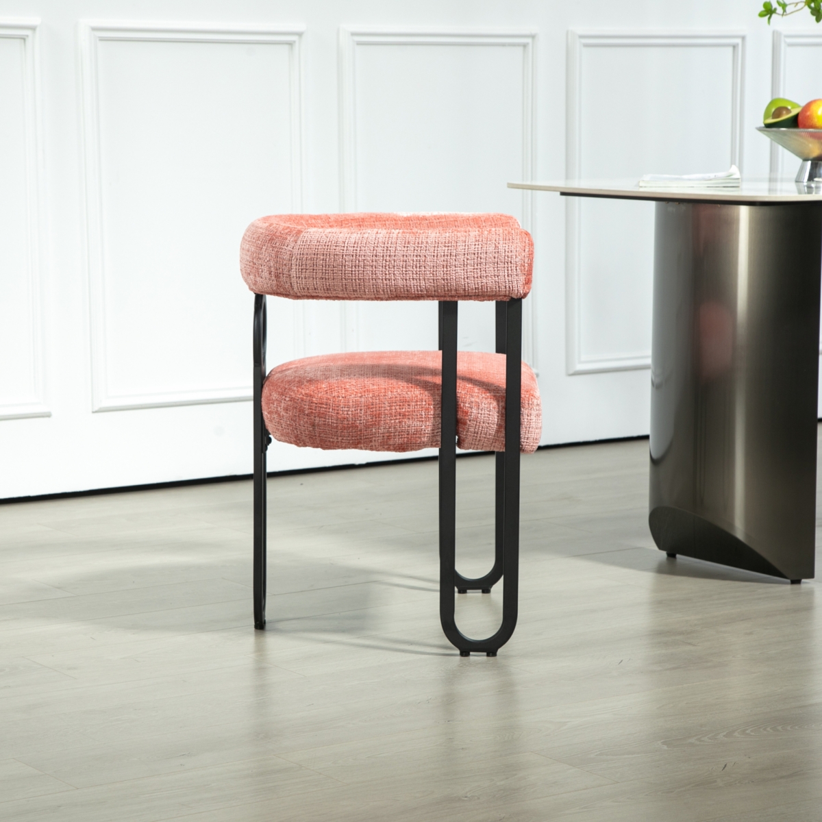 Streamdale Furniture Contemporary Designed Chenille Fabric Upholstered Accent/Dining Chair/Barrel Side Chairs Kitchen Armchair for Living Room set of