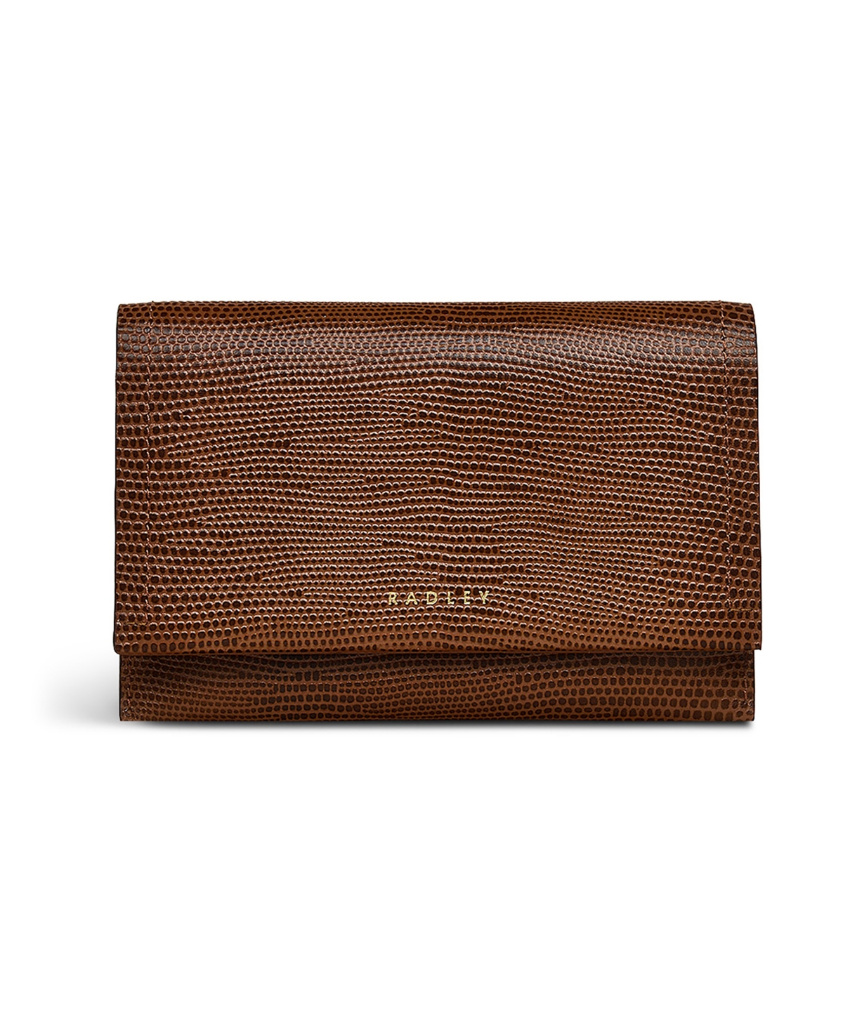 Radley London Oak Street Faux Lizard Flap Over Wallet In Saddle