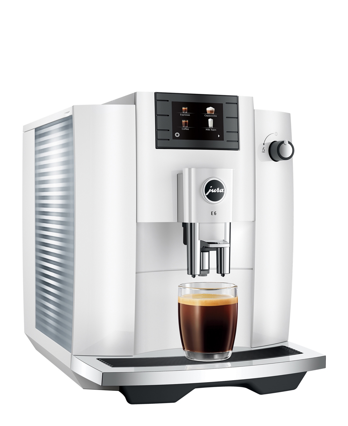 Jura E6 Fully Automatic Coffee Machine In Piano White